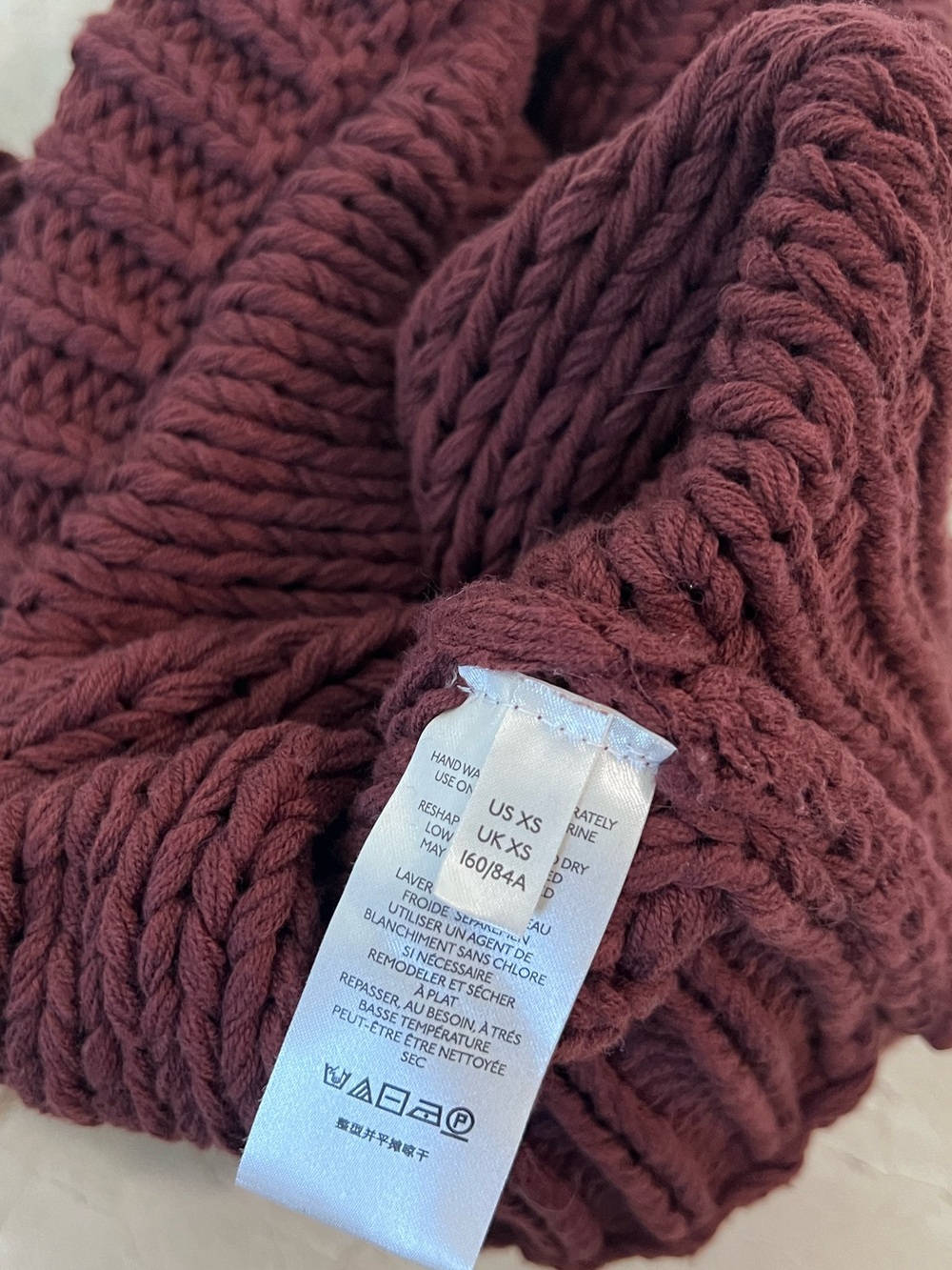 Free People Chunky Cable Knit Mock Neck Cropped Brown Sweater Women’s XS - Picture 7 of 9